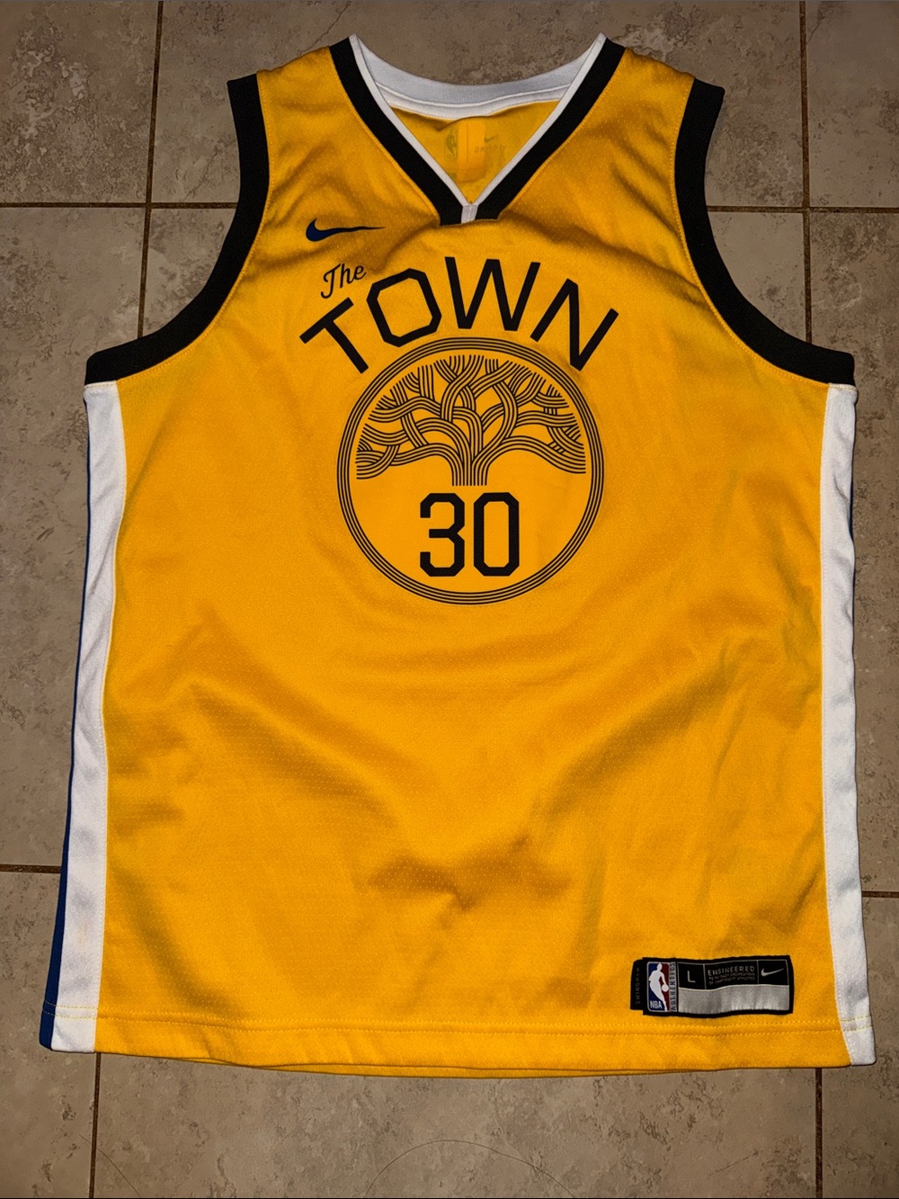 Nike Yellow and Black 'The Town' Curry Basketball Jersey - #30